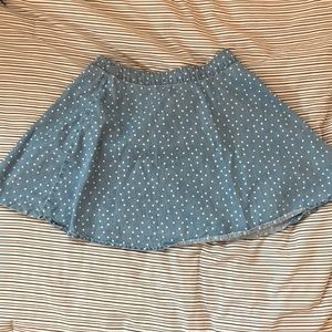 Jean polka dot skirt.